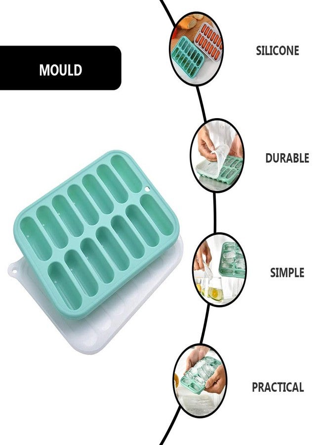 VOSCHOIX Ice Cube Trays,Sausage Silicone Mold with Lid for Water Bottles Easy Release Long Ice Cube Sticks For Bottled Beverage, Soda, Sport Drinks, Burritos Egg - Image 5